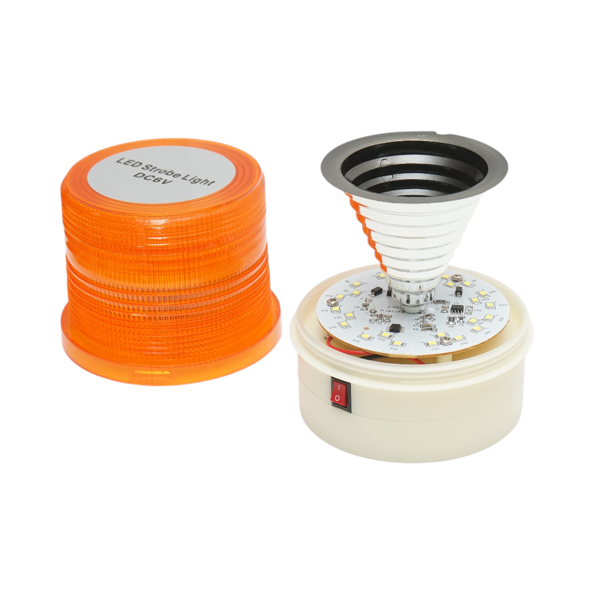 Girofar LED 24 SMD stroboscopic portabil fara fir DC6V cu baterii 4x1.5V AA si talpa magnetica - imagine 2