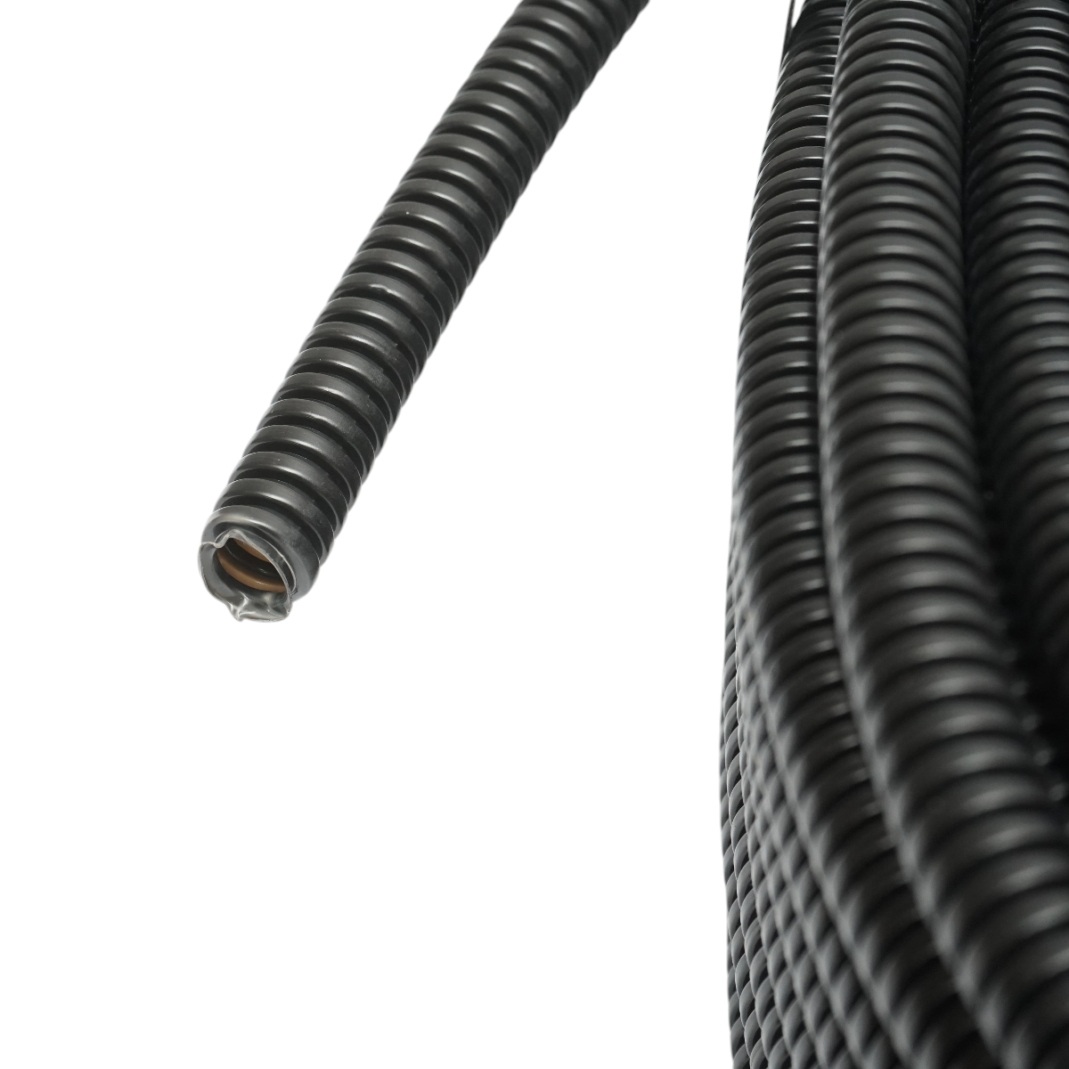 Tub flexibil copex 16mm Gewiss DX15116R fara fir, ignifug din PVC, 750N negru 100m/rola - imagine 3