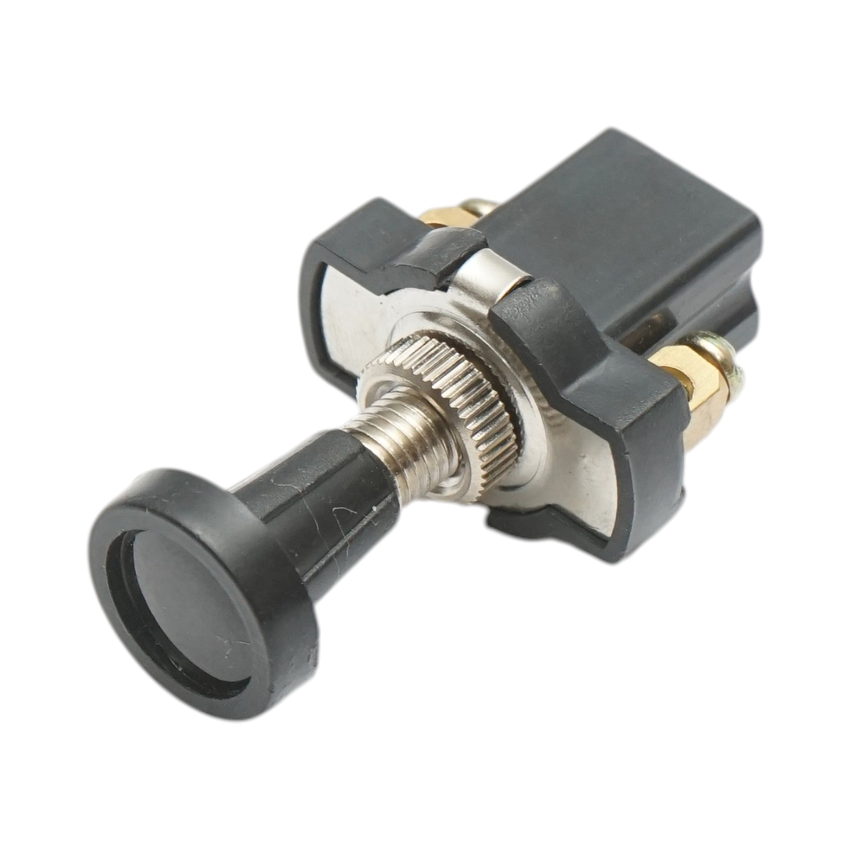 Intrerupator scurt 12V/5A pull switch ON/OFF cu piulita prindere metalica - imagine 3