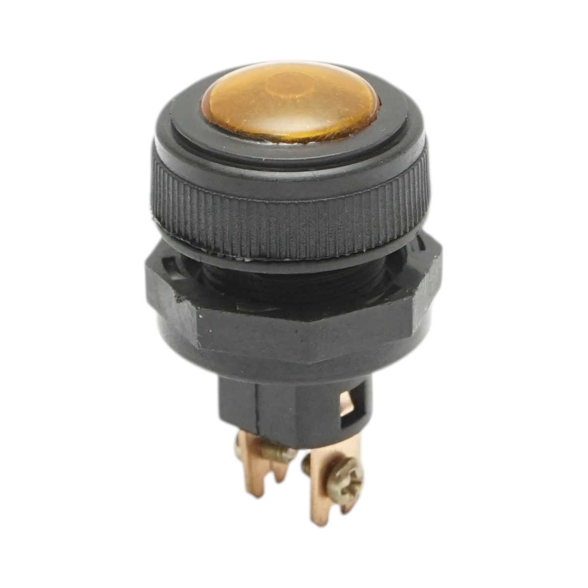 Indicator luminos galben 12V/10A–24V/5A cu 2 pini universal