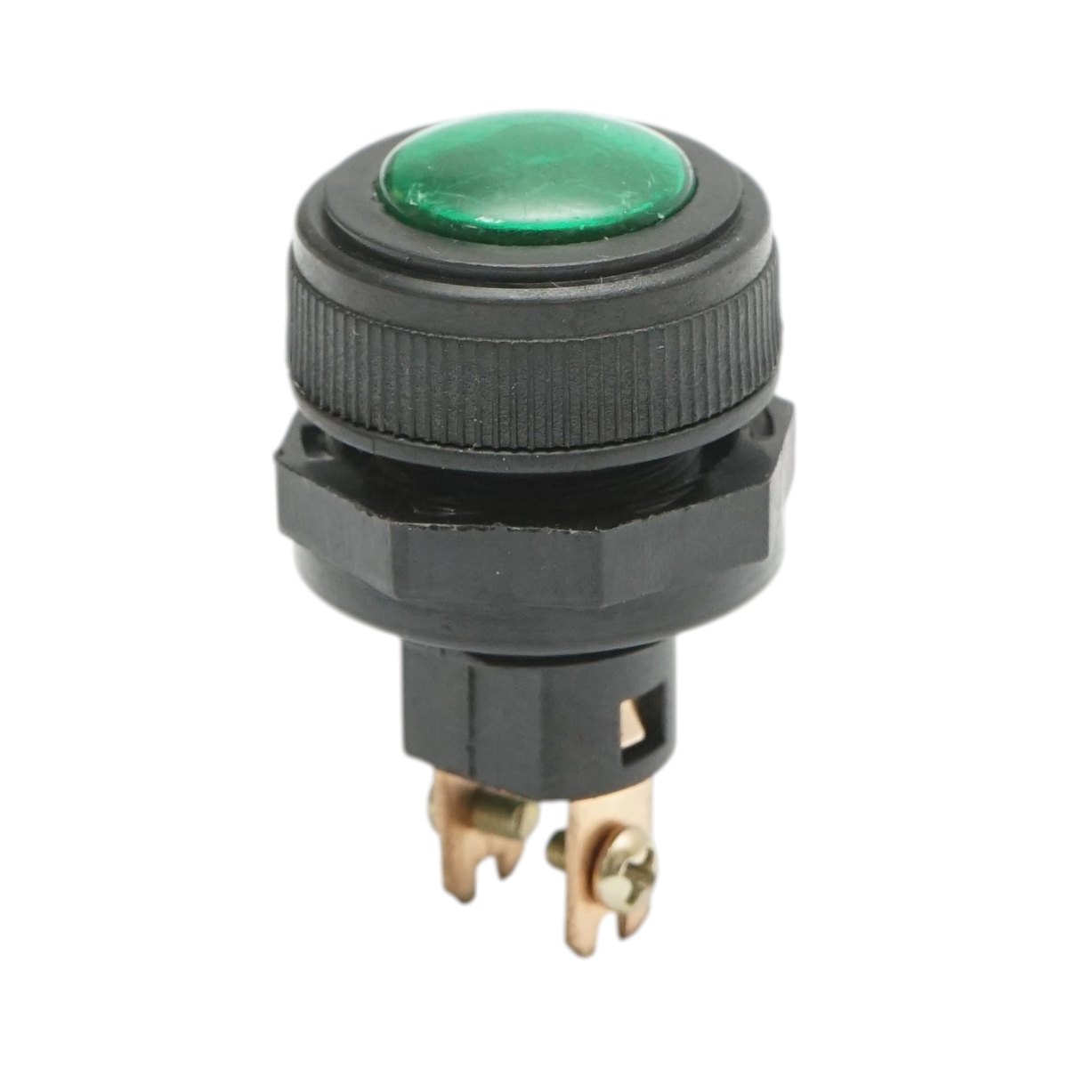 Indicator luminos verde 12V/10A–24V/5A cu 2 pini universal