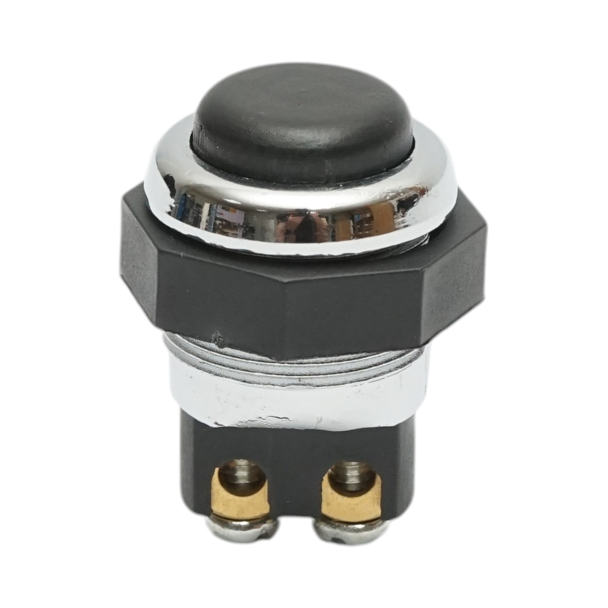 Buton pornire 12V/10A–24V/5A negru cu 2 pini universal