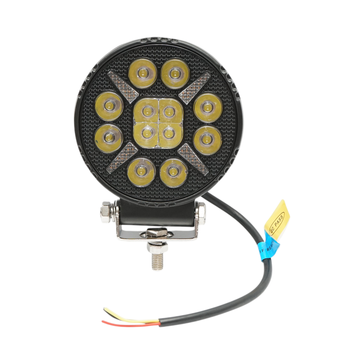 Proiector rotund LED cu DRL 9-36V, 22W alb-galben, carcasa aluminiu 108x108x38mm IP68 Breckner Germany