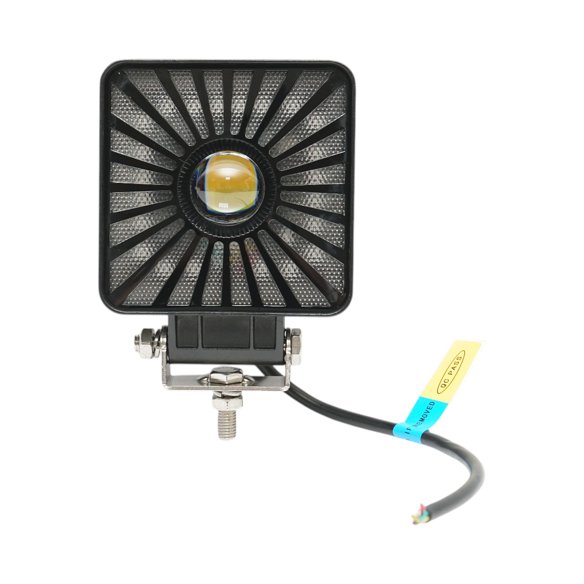 Proiector patrat LED cu DRL 9-36V, 18W alb-rosu-galben, carcasa aluminiu 103x103x40mm IP68 Breckner Germany