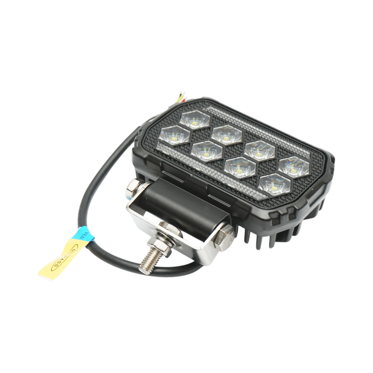 Proiector dreptunghiular LED cu DRL 9-36V, 28W alb-galben, carcasa aluminiu 112x75x45mm IP68 Breckner Germany - imagine 4