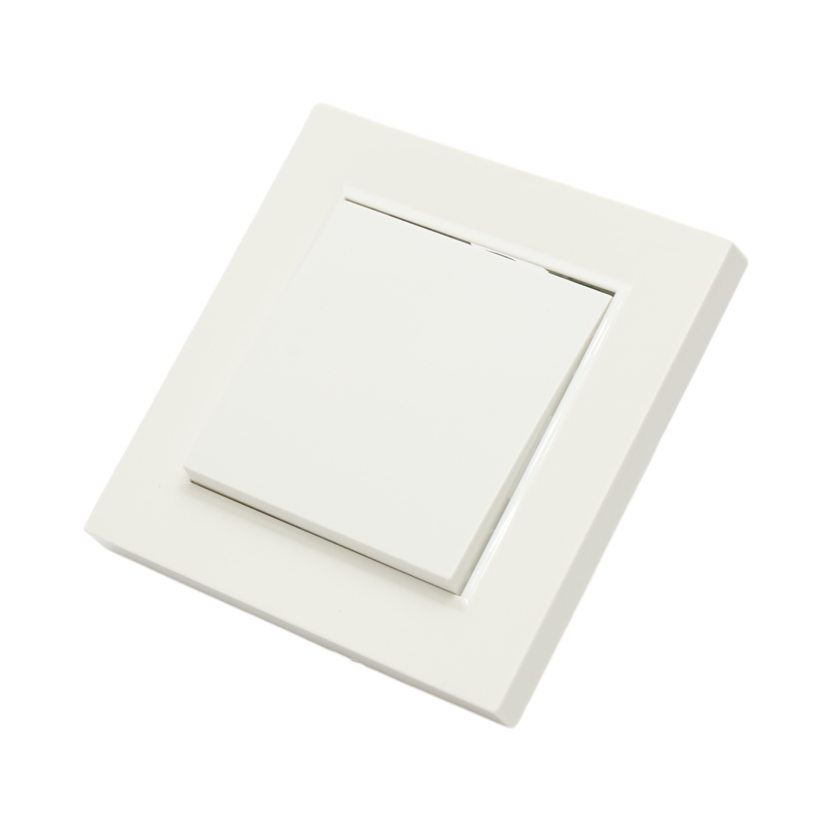 Intrerupator simplu alb incastrat 220V, 10AX, ABS 80x80mm