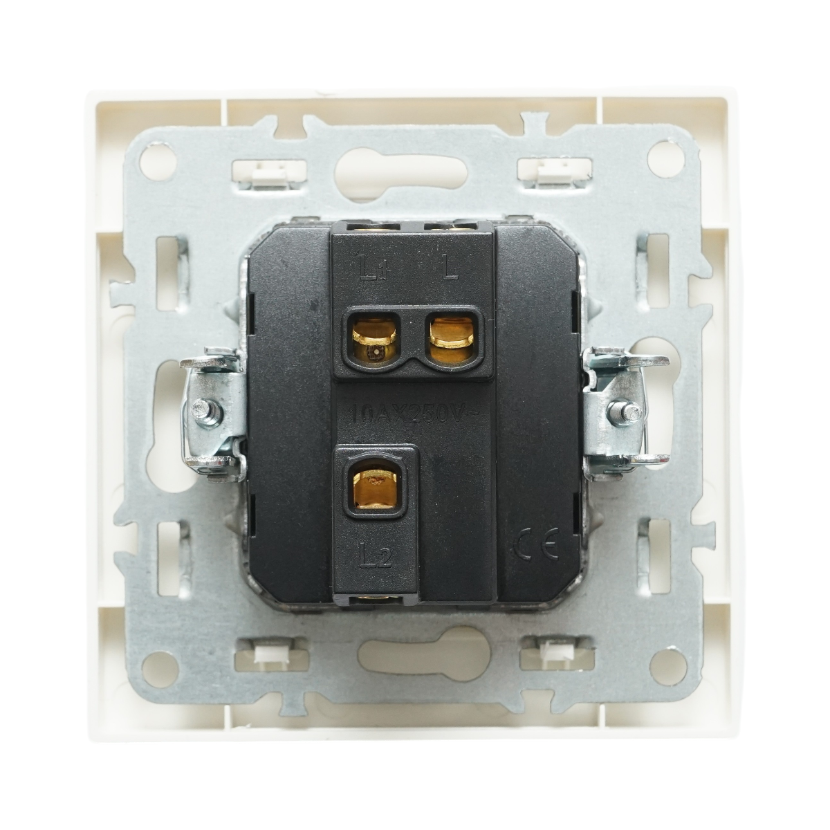 Intrerupator cap scara alb incastrat 220V, 10AX, ABS 80x80mm - imagine 3