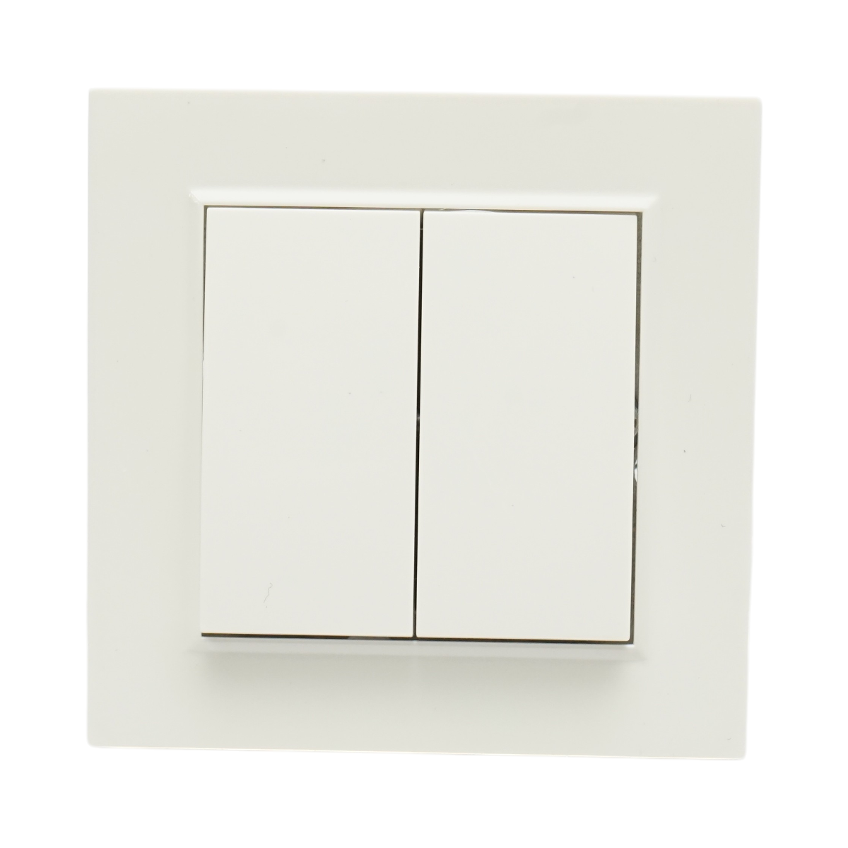Intrerupator dublu cap scara alb incastrat 220V, 10AX, ABS 80x80mm - imagine 2