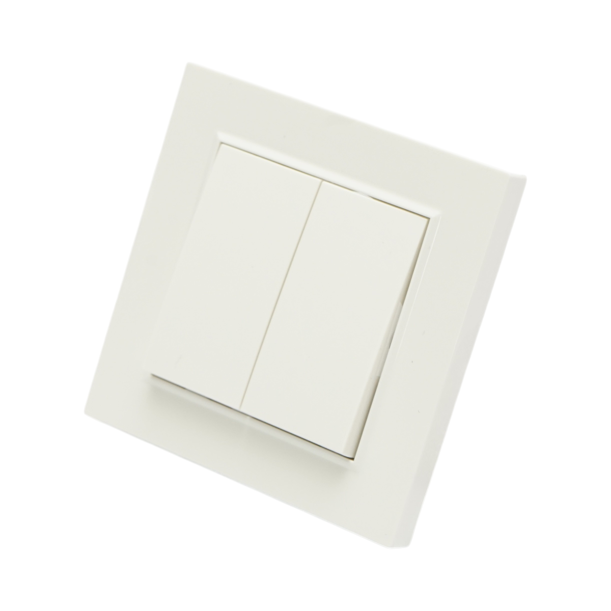 Intrerupator dublu cap scara alb incastrat 220V, 10AX, ABS 80x80mm