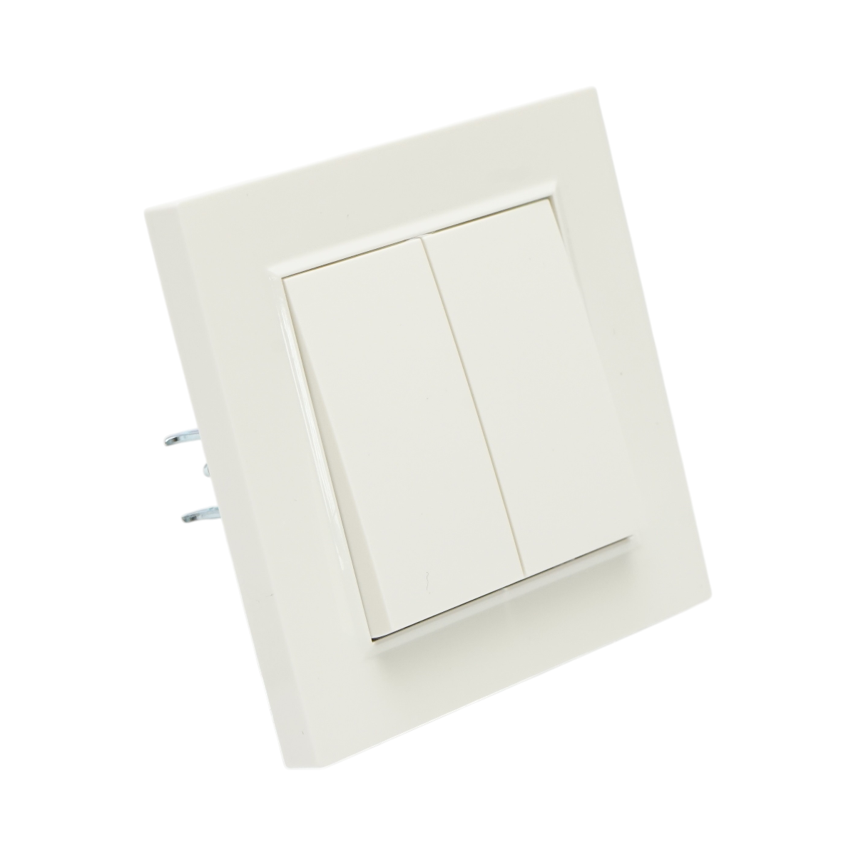 Intrerupator dublu cap scara alb incastrat 220V, 10AX, ABS 80x80mm - imagine 4