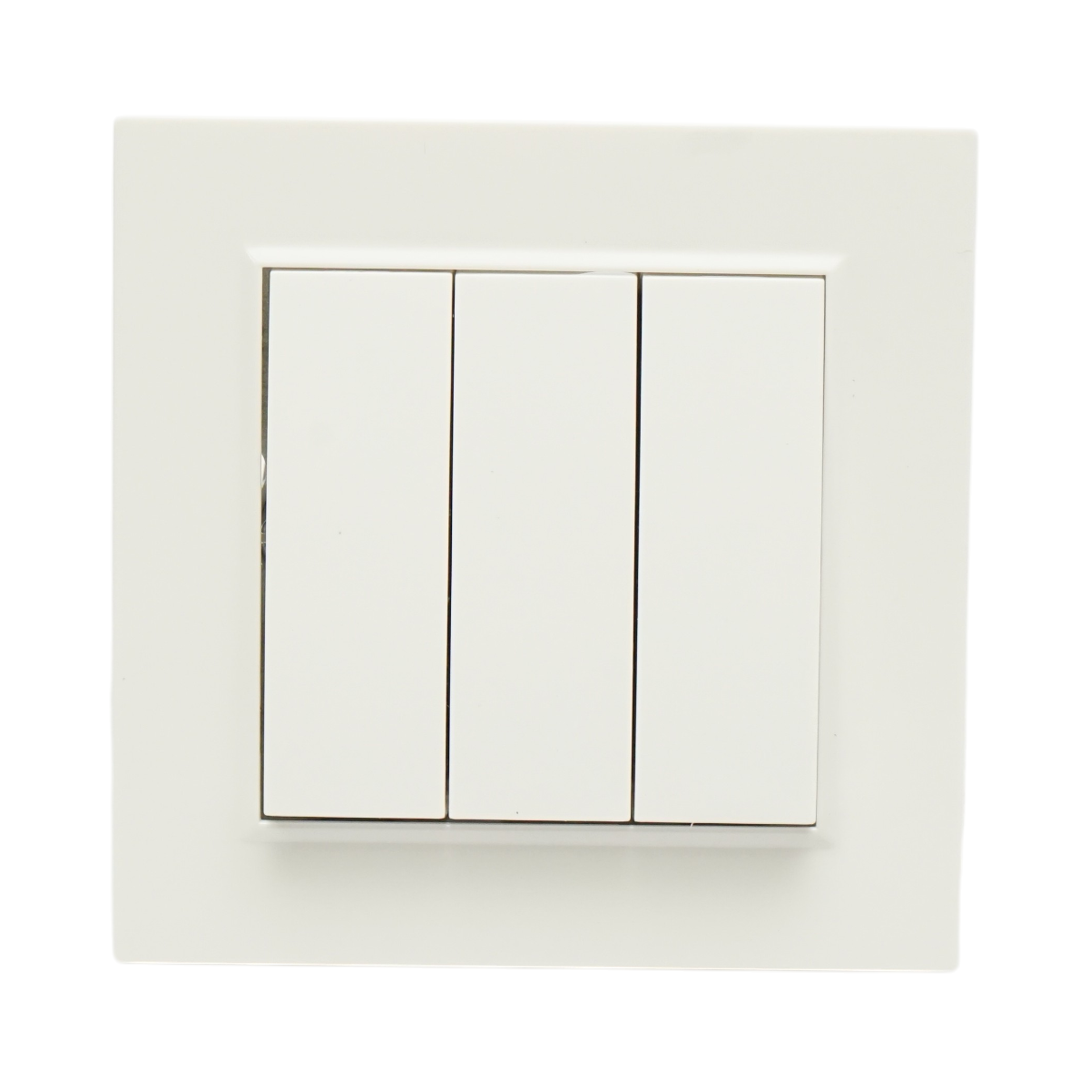 Intrerupator triplu alb incastrat 220V, 10AX, ABS 80x80mm - imagine 2