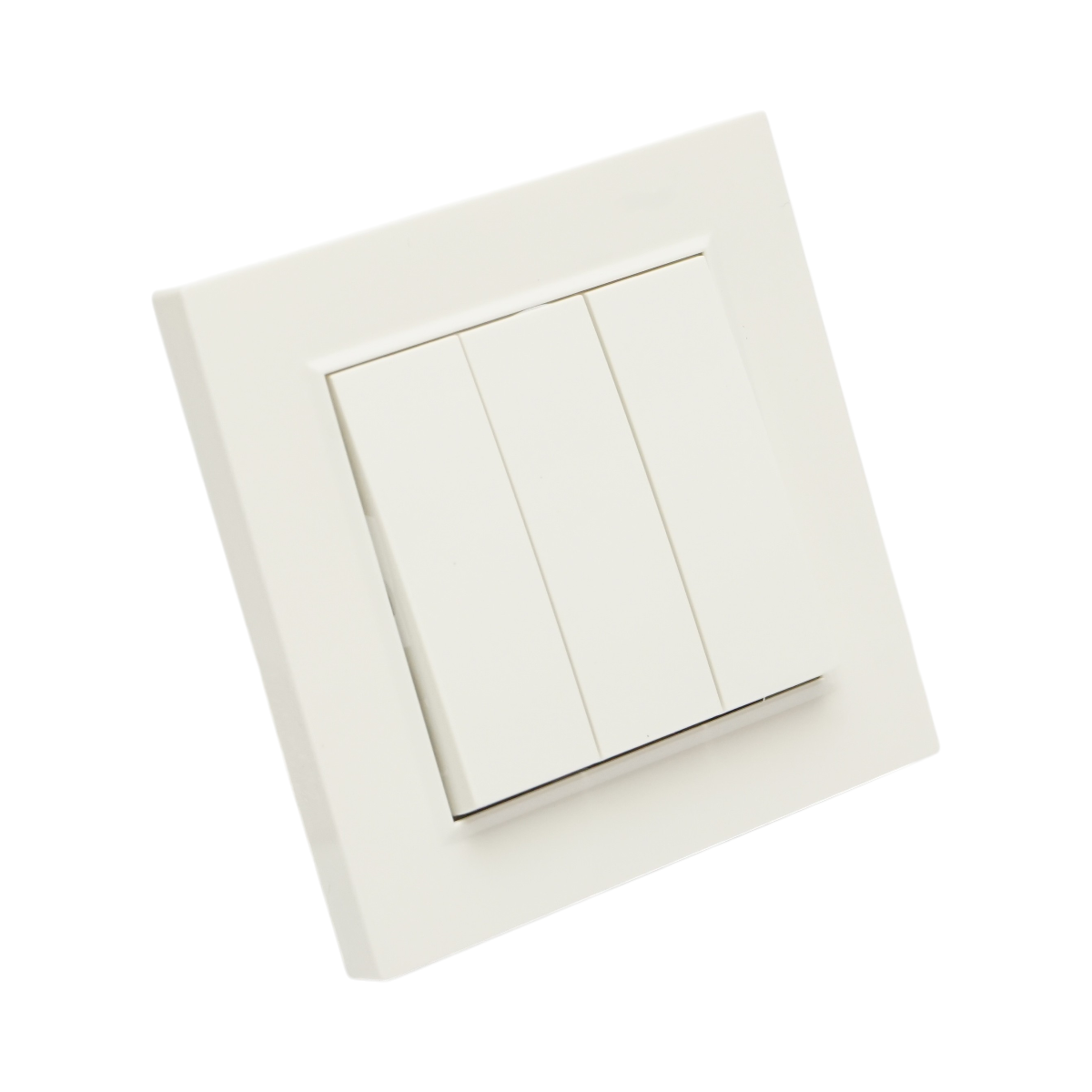 Intrerupator triplu alb incastrat 220V, 10AX, ABS 80x80mm - imagine 4