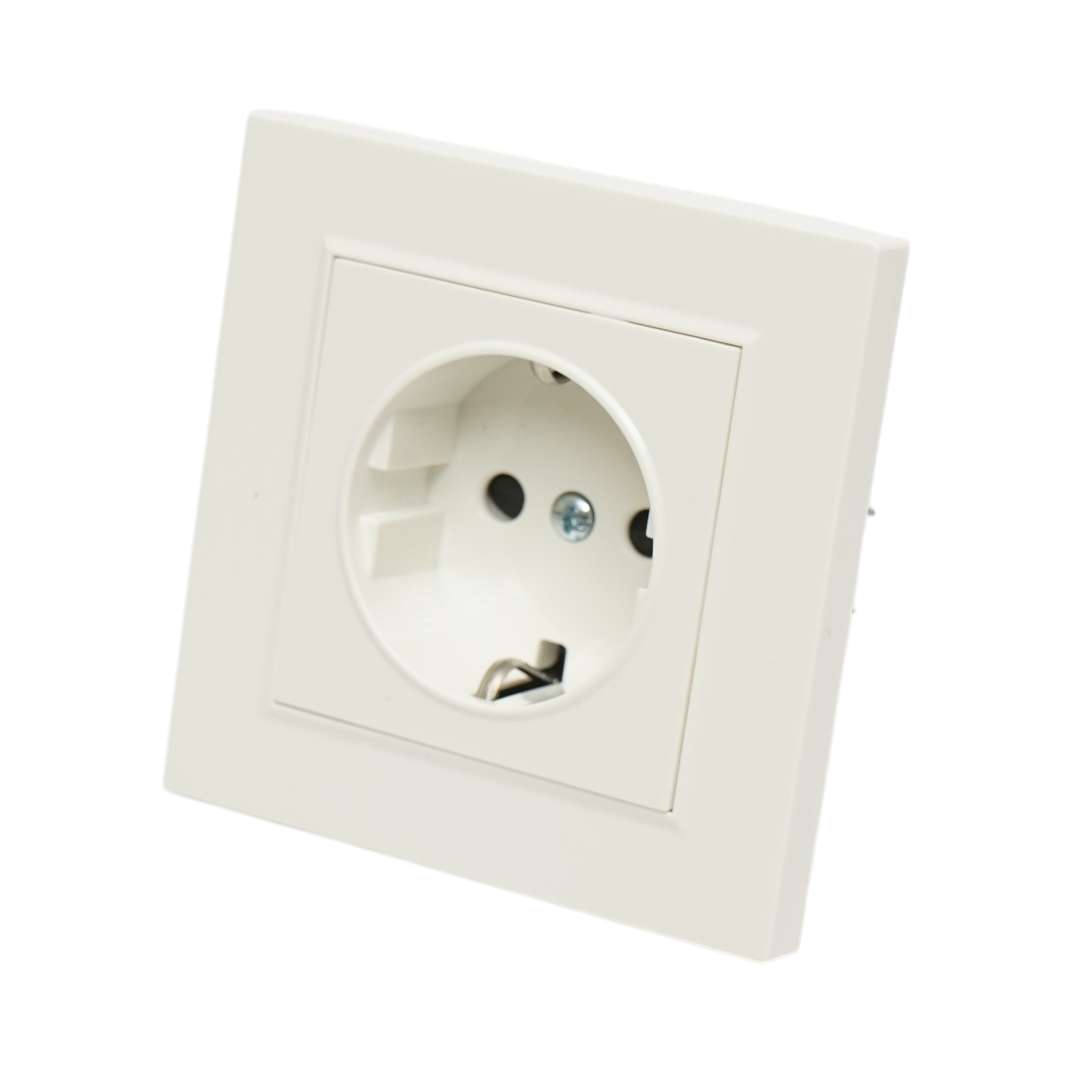 Priza schuko alba incastrata 220V, 16A, ABS 80x80mm