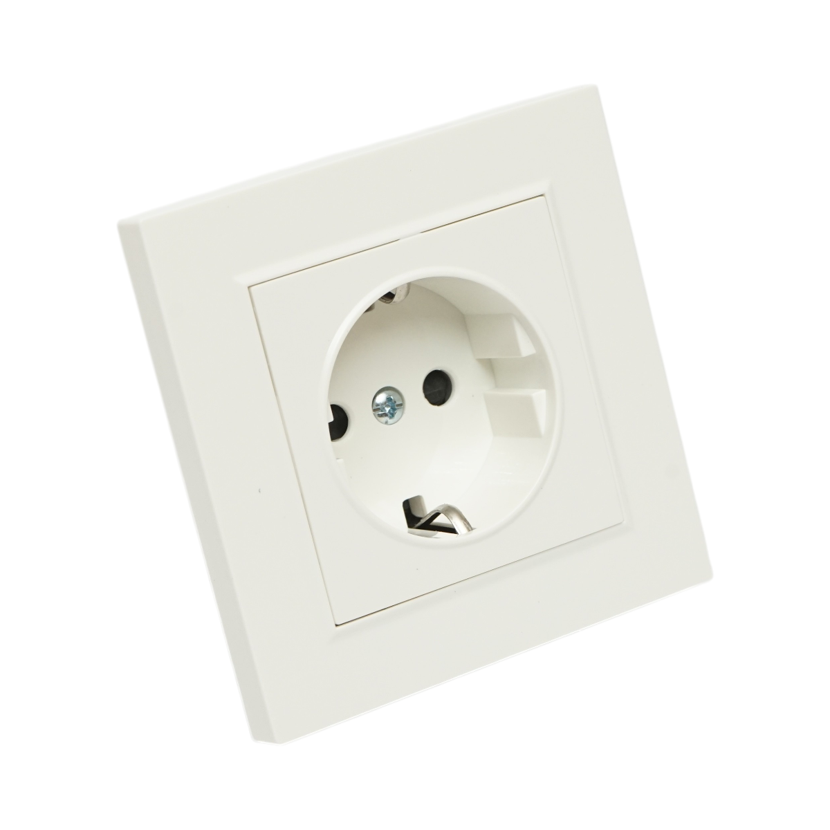 Priza schuko alba incastrata 220V, 16A, ABS 80x80mm - imagine 4