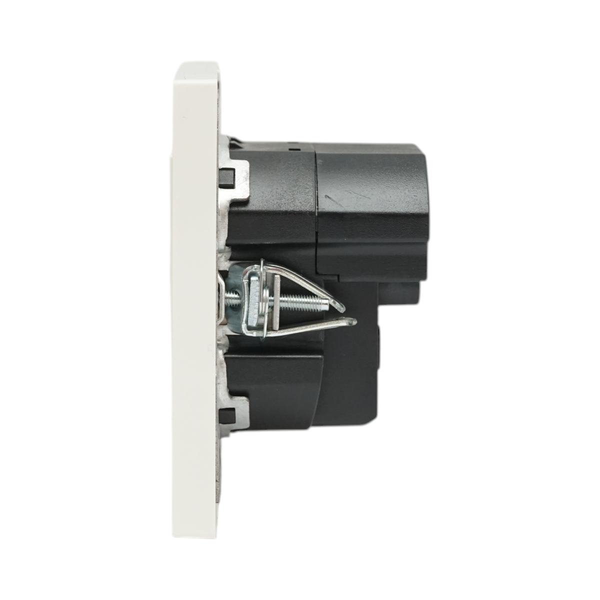 Priza schuko alba incastrata 220V, 16A, 2xUSB A+C 5V 2.1A, ABS 80x80mm - imagine 5