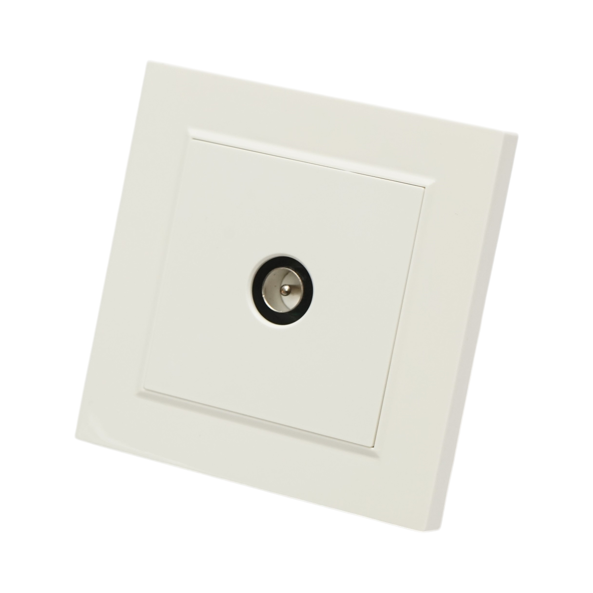 Priza TV de capat alba incastrata ABS 80x80mm