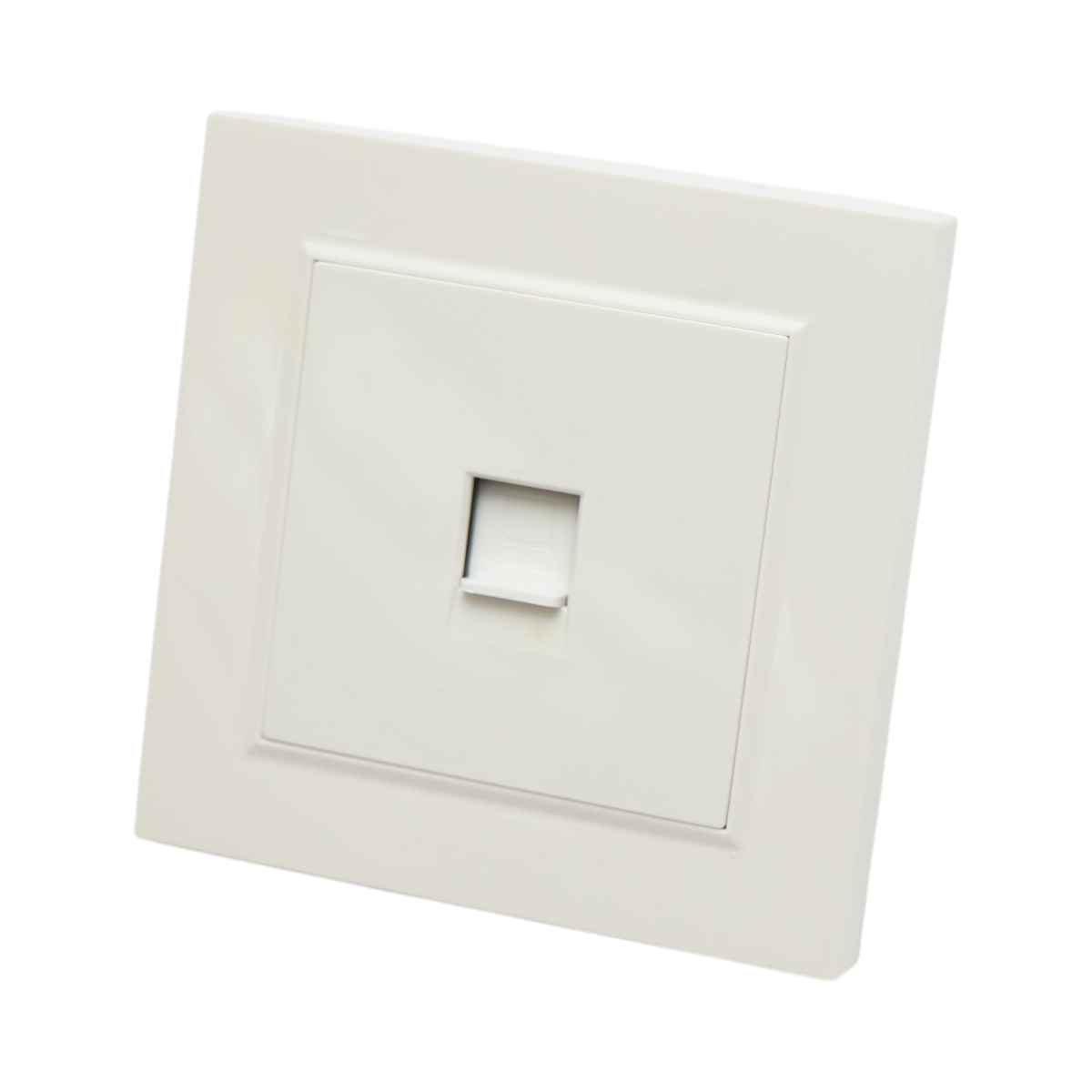 Priza internet RJ45 alba incastrata ABS 80x80mm