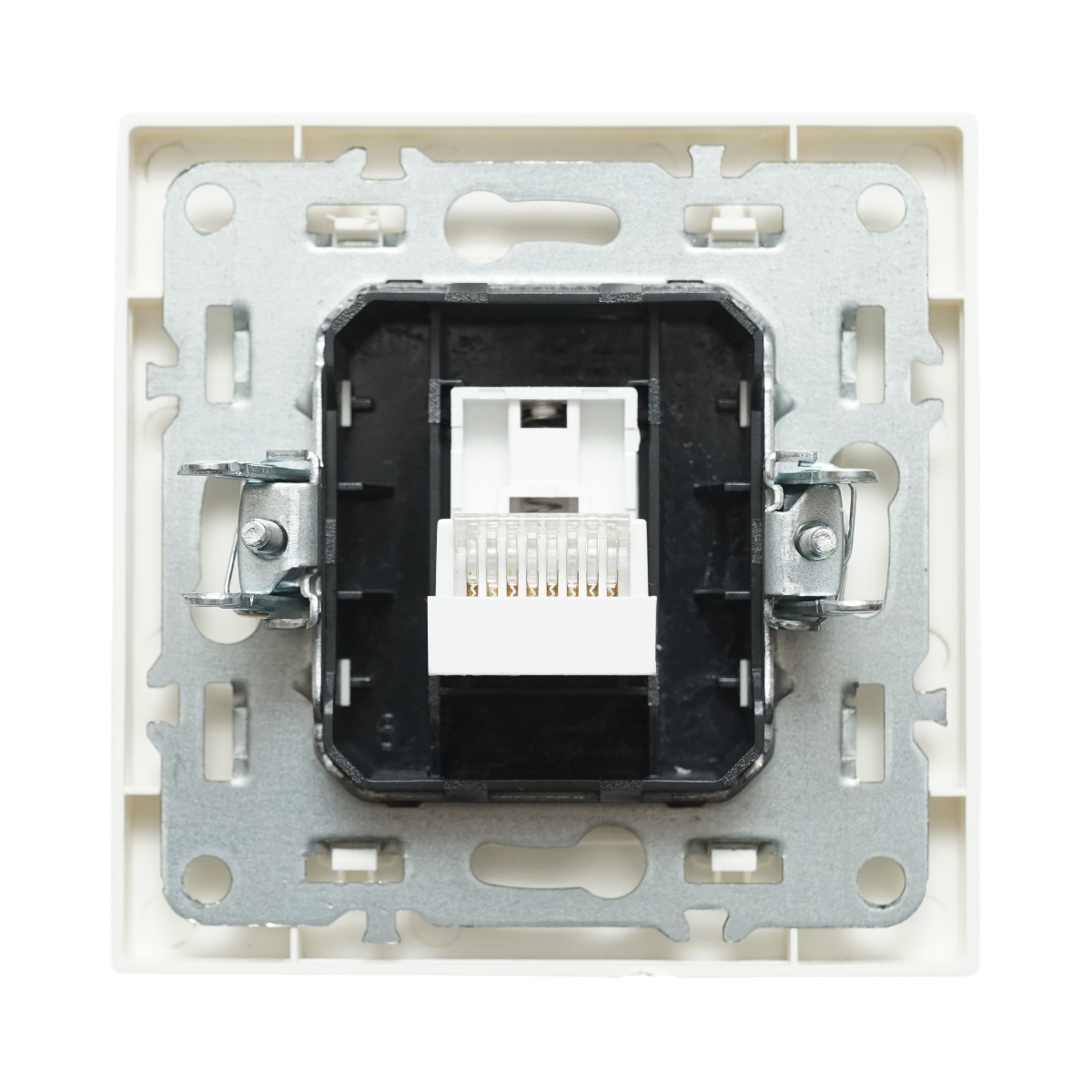 Priza internet RJ45 alba incastrata ABS 80x80mm - imagine 3