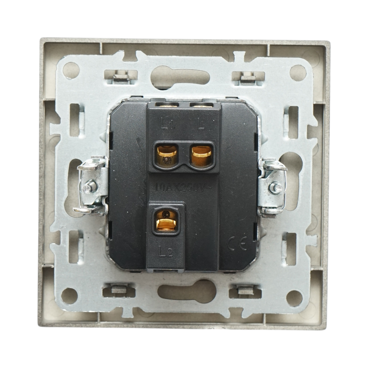 Intrerupator cap scara negru incastrat 220V, 10AX, ABS 80x80mm - imagine 3