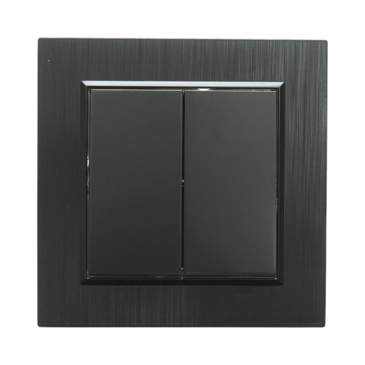 Intrerupator dublu cap scara negru incastrat 220V, 10AX, ABS 80x80mm - imagine 2