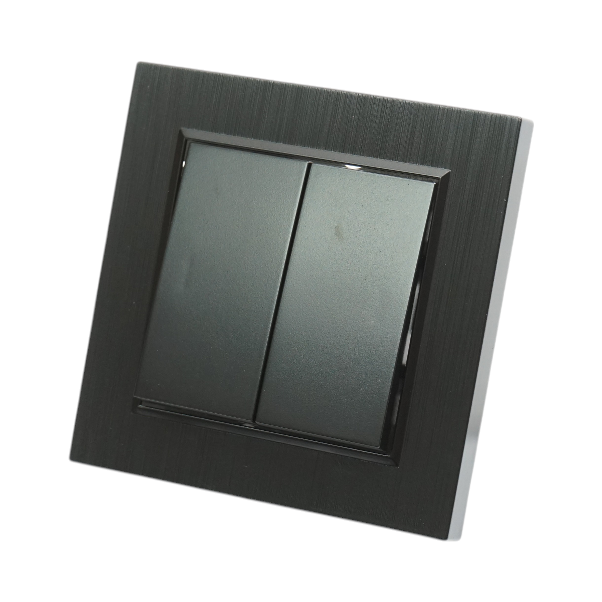 Intrerupator dublu cap scara negru incastrat 220V, 10AX, ABS 80x80mm