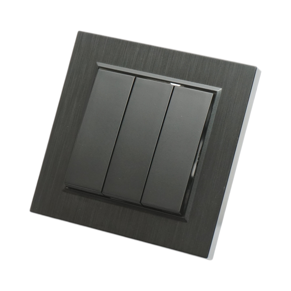 Intrerupator triplu negru incastrat 220V, 10AX, ABS 80x80mm