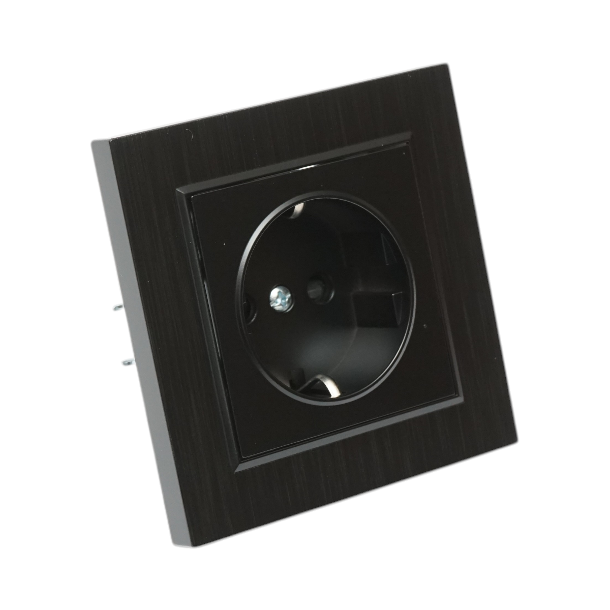 Priza schuko neagra incastrata 220V, 16A, ABS 80x80mm - imagine 4