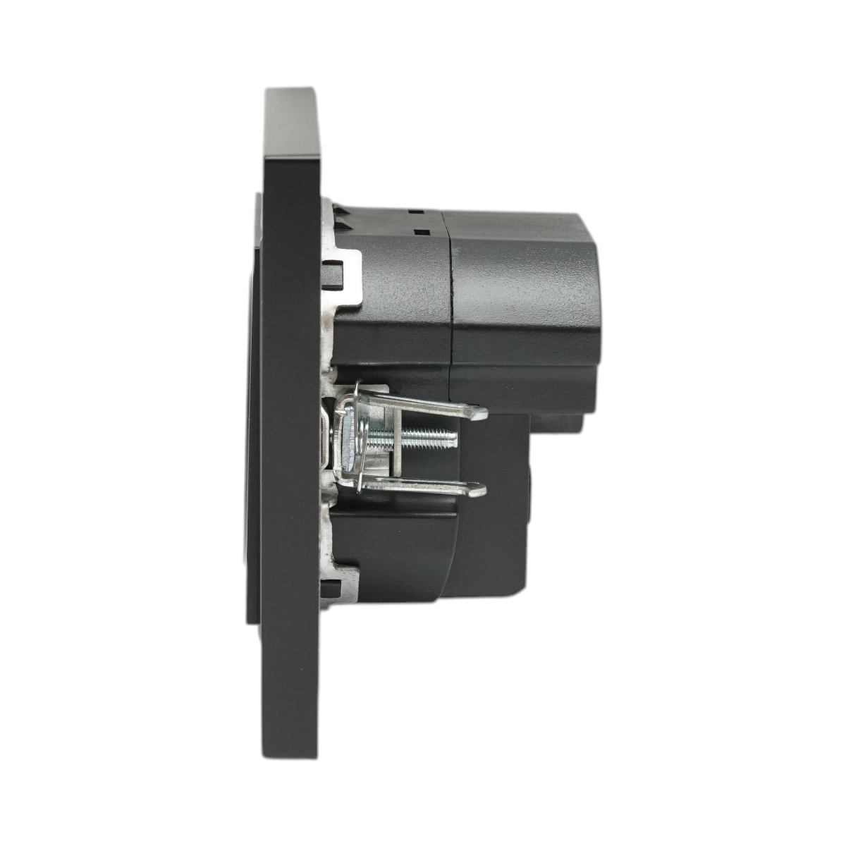 Priza schuko neagra incastrata 220V, 16A, 2xUSB A+C 5V 2.1A, ABS 80x80mm - imagine 5