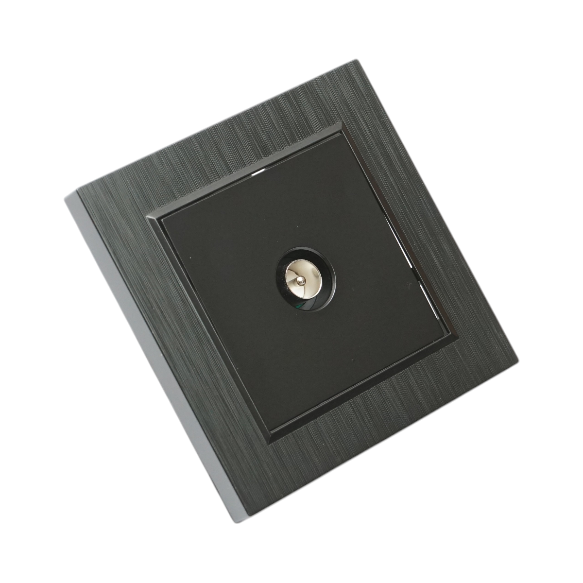 Priza TV de capat neagra incastrata ABS 80x80mm - imagine 4