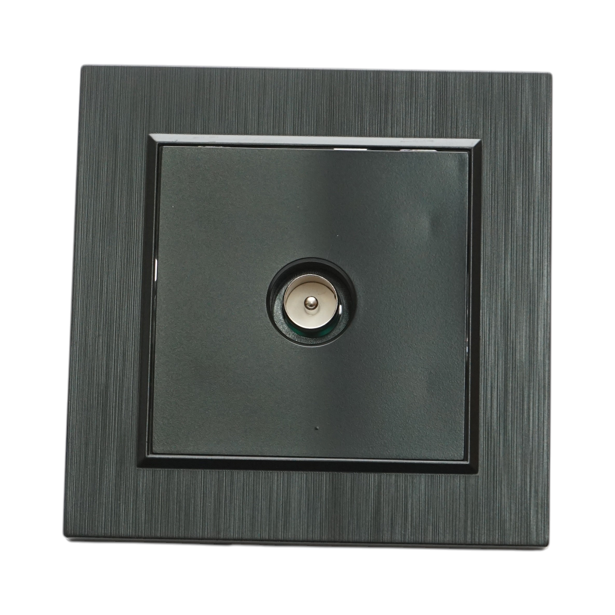 Priza TV de capat neagra incastrata ABS 80x80mm - imagine 2