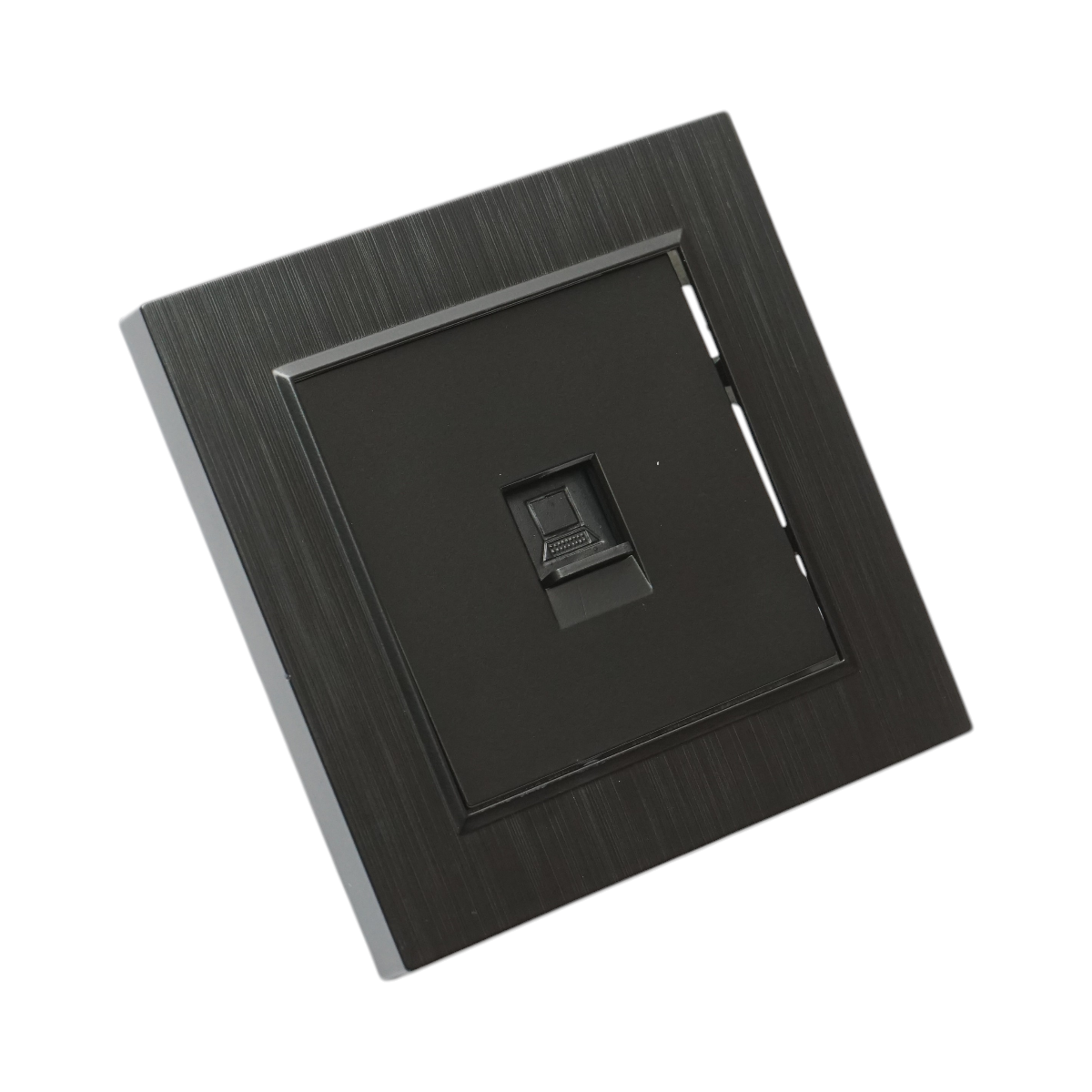 Priza internet RJ45 neagra incastrata ABS 80x80mm - imagine 4