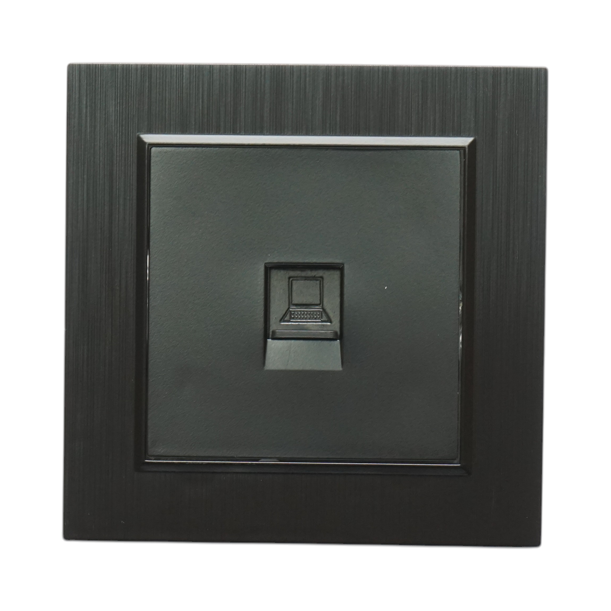 Priza internet RJ45 neagra incastrata ABS 80x80mm - imagine 2