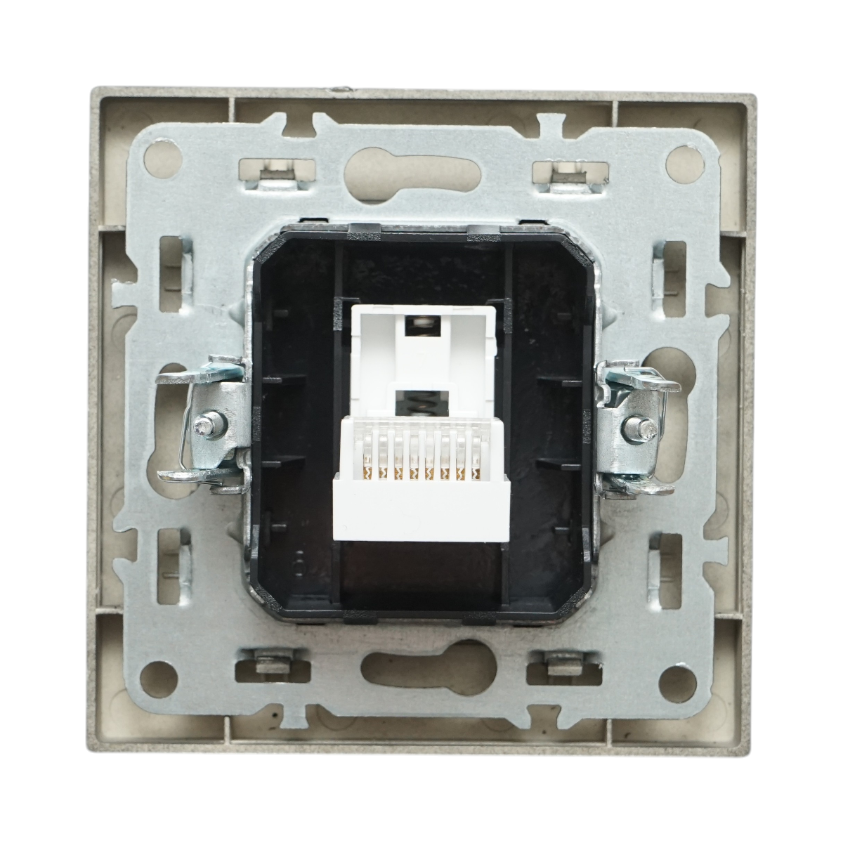 Priza internet RJ45 neagra incastrata ABS 80x80mm - imagine 3