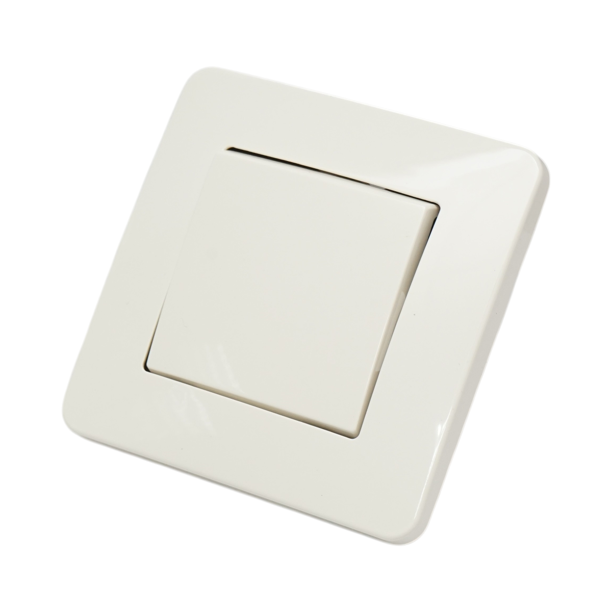 Intrerupator simplu alb incastrat 220V, 10AX, PC 80x80mm
