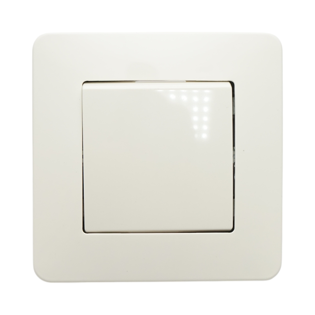 Intrerupator simplu alb incastrat 220V, 10AX, PC 80x80mm - imagine 2