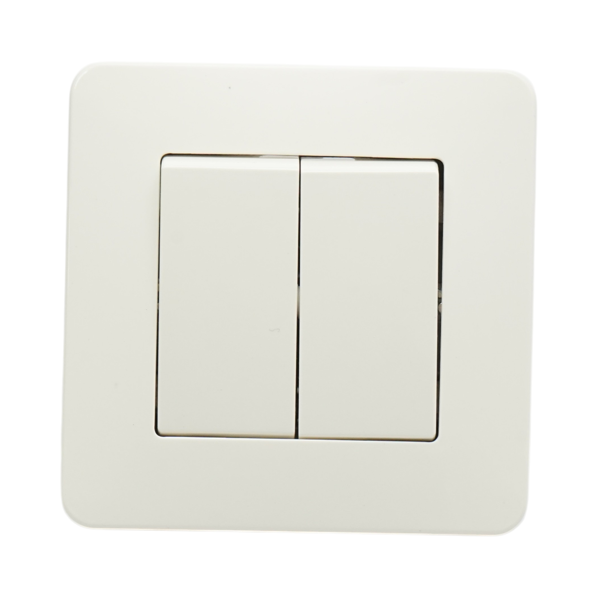 Intrerupator dublu cap scara alb incastrat 220V, 10AX, PC 80x80mm - imagine 2