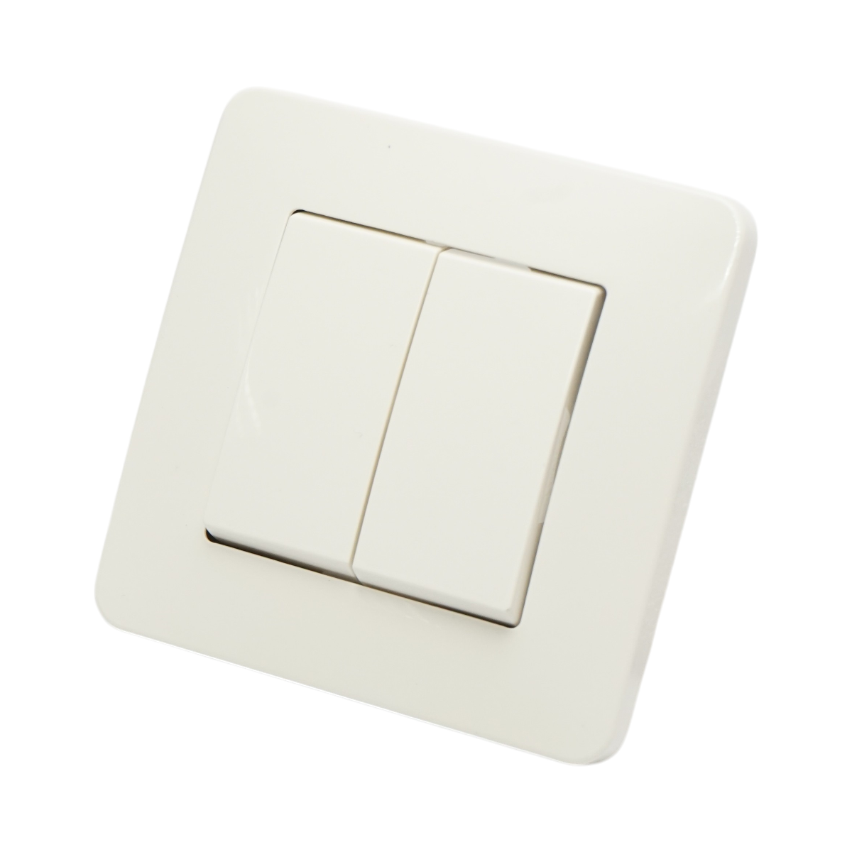 Intrerupator dublu cap scara alb incastrat 220V, 10AX, PC 80x80mm