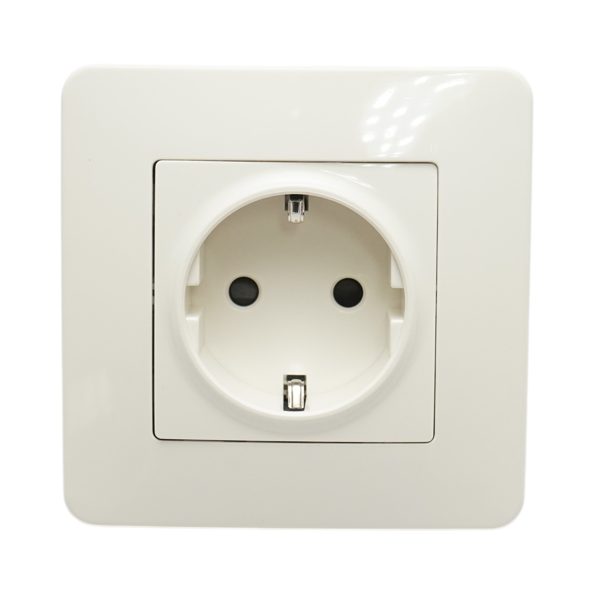 Priza schuko alba incastrata 220V, 16A, PC 80x80mm - imagine 2