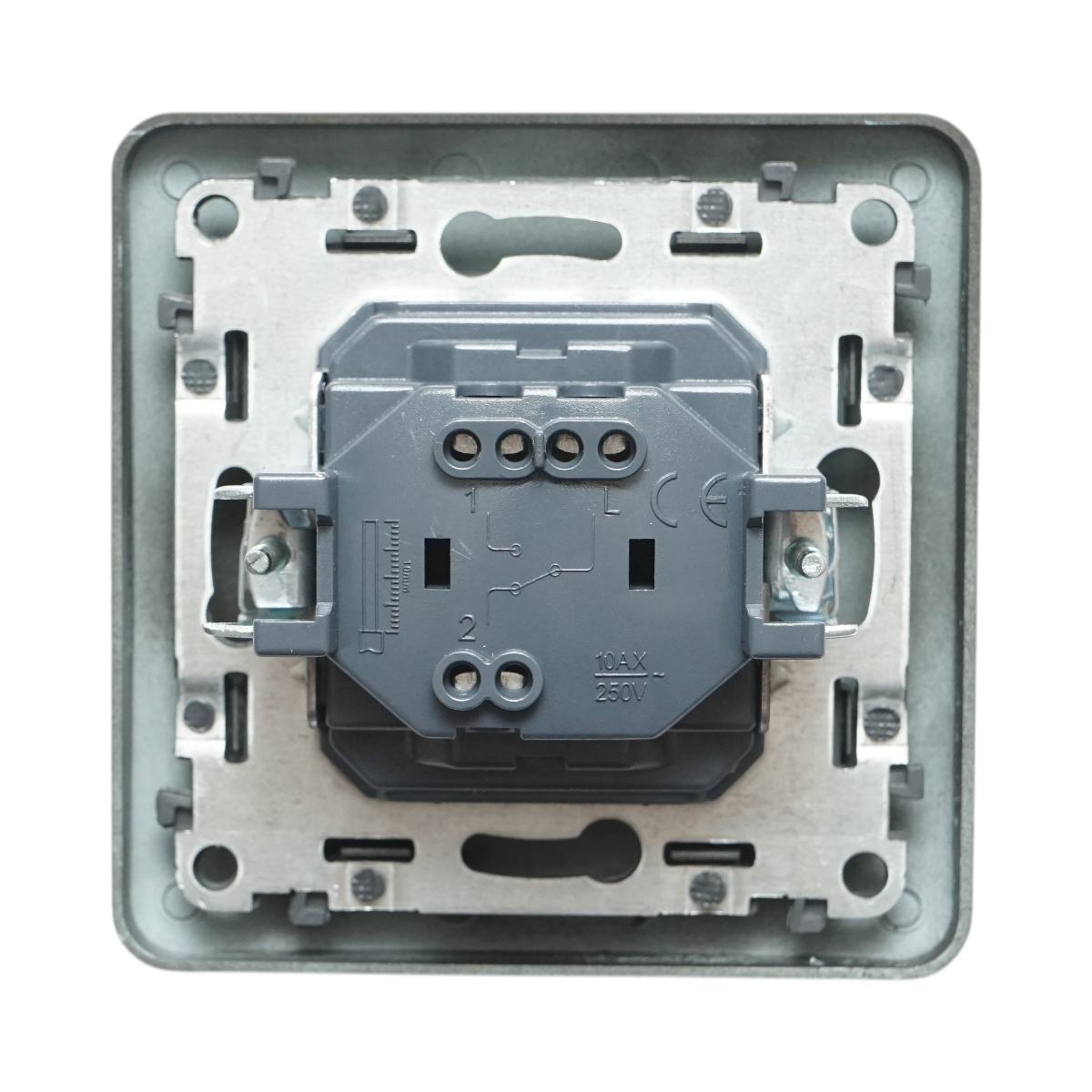 Intrerupator cap scara negru incastrat 220V, 10AX, PC 80x80mm - imagine 3