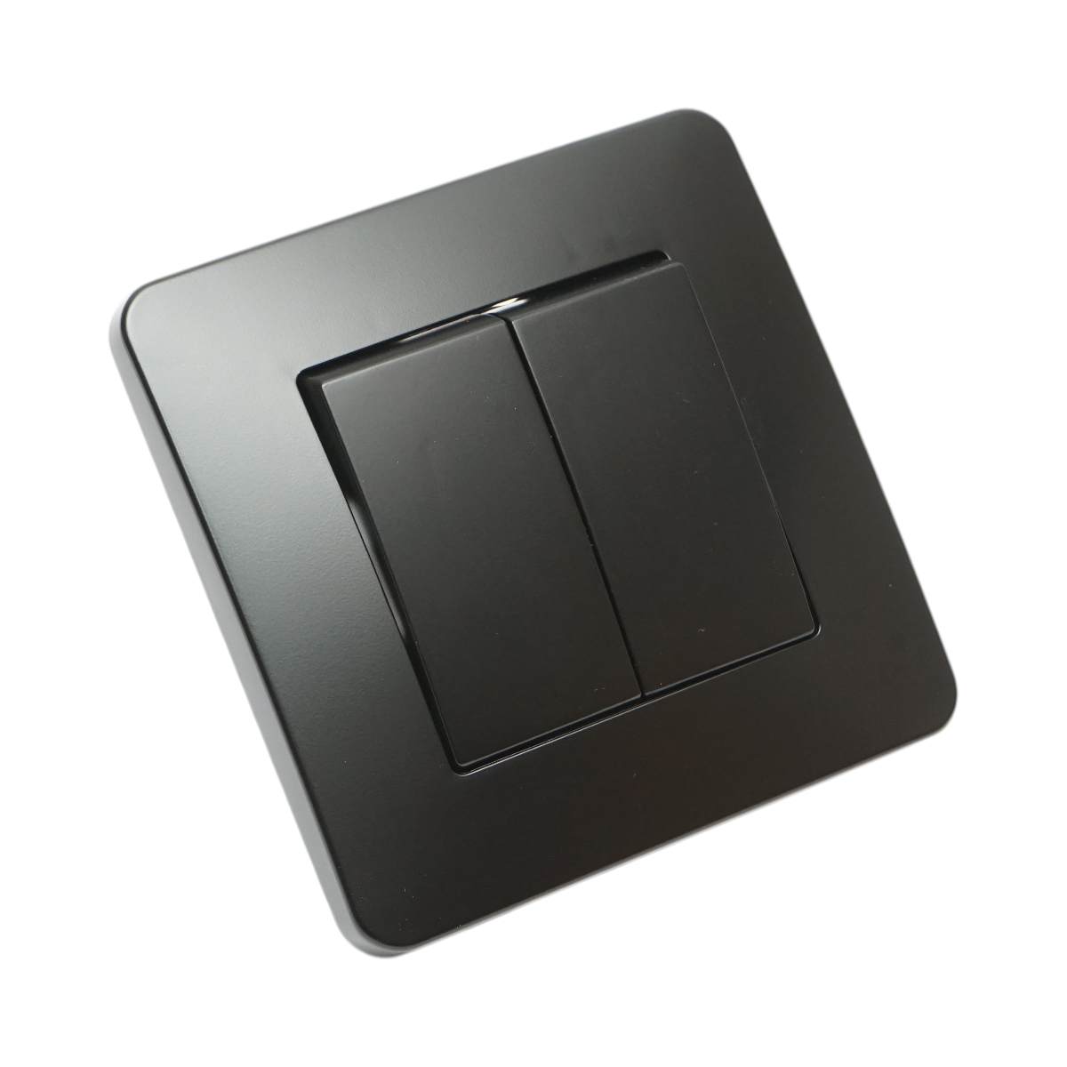 Intrerupator dublu cap scara negru incastrat 220V, 10AX, PC 80x80mm - imagine 4