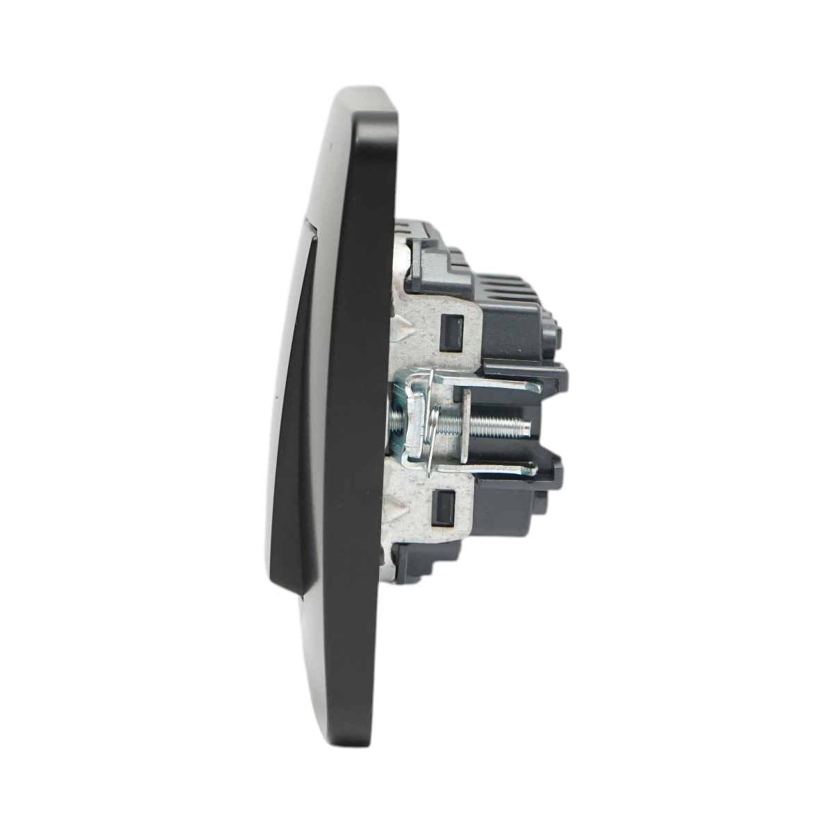 Intrerupator dublu cap scara negru incastrat 220V, 10AX, PC 80x80mm - imagine 5