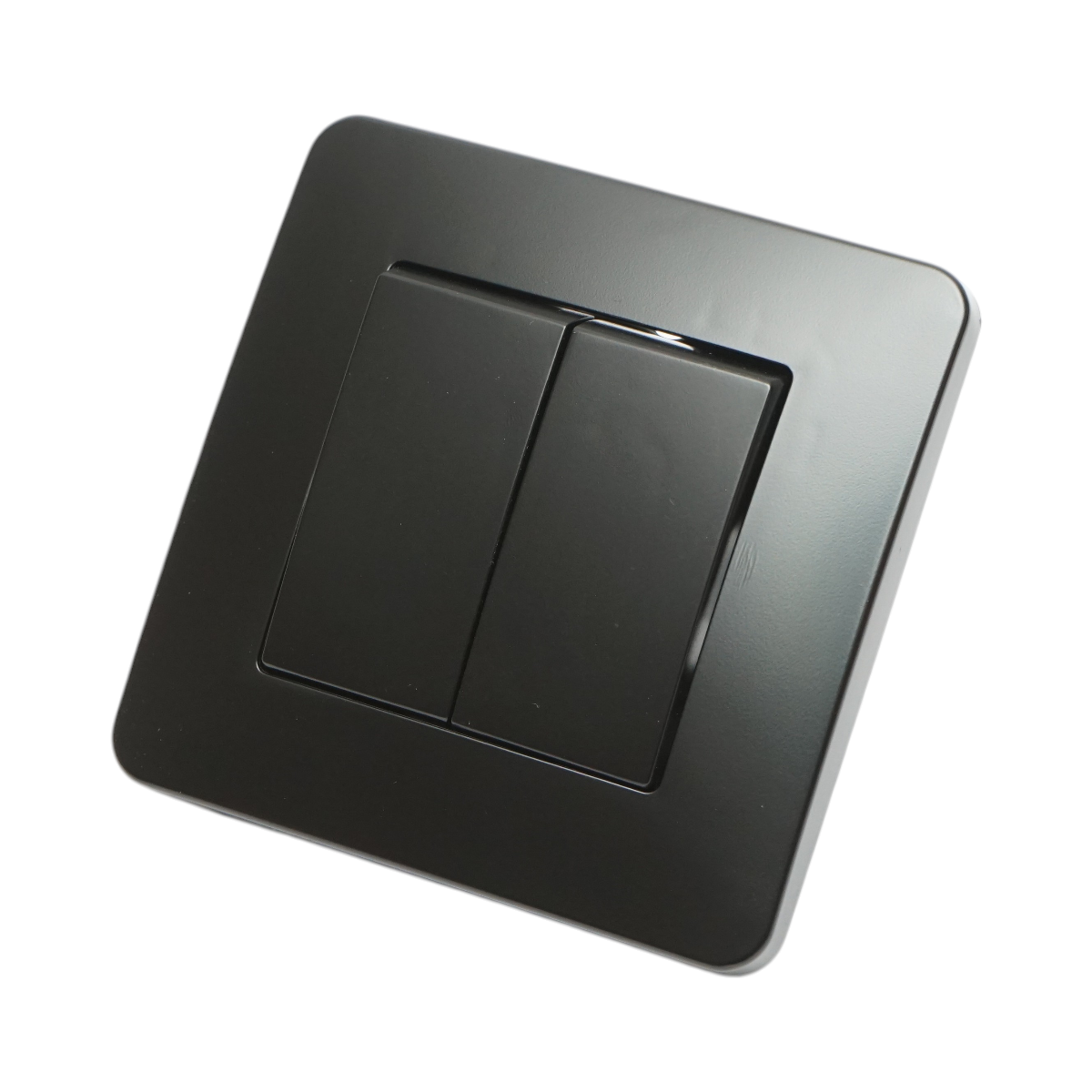 Intrerupator dublu cap scara negru incastrat 220V, 10AX, PC 80x80mm