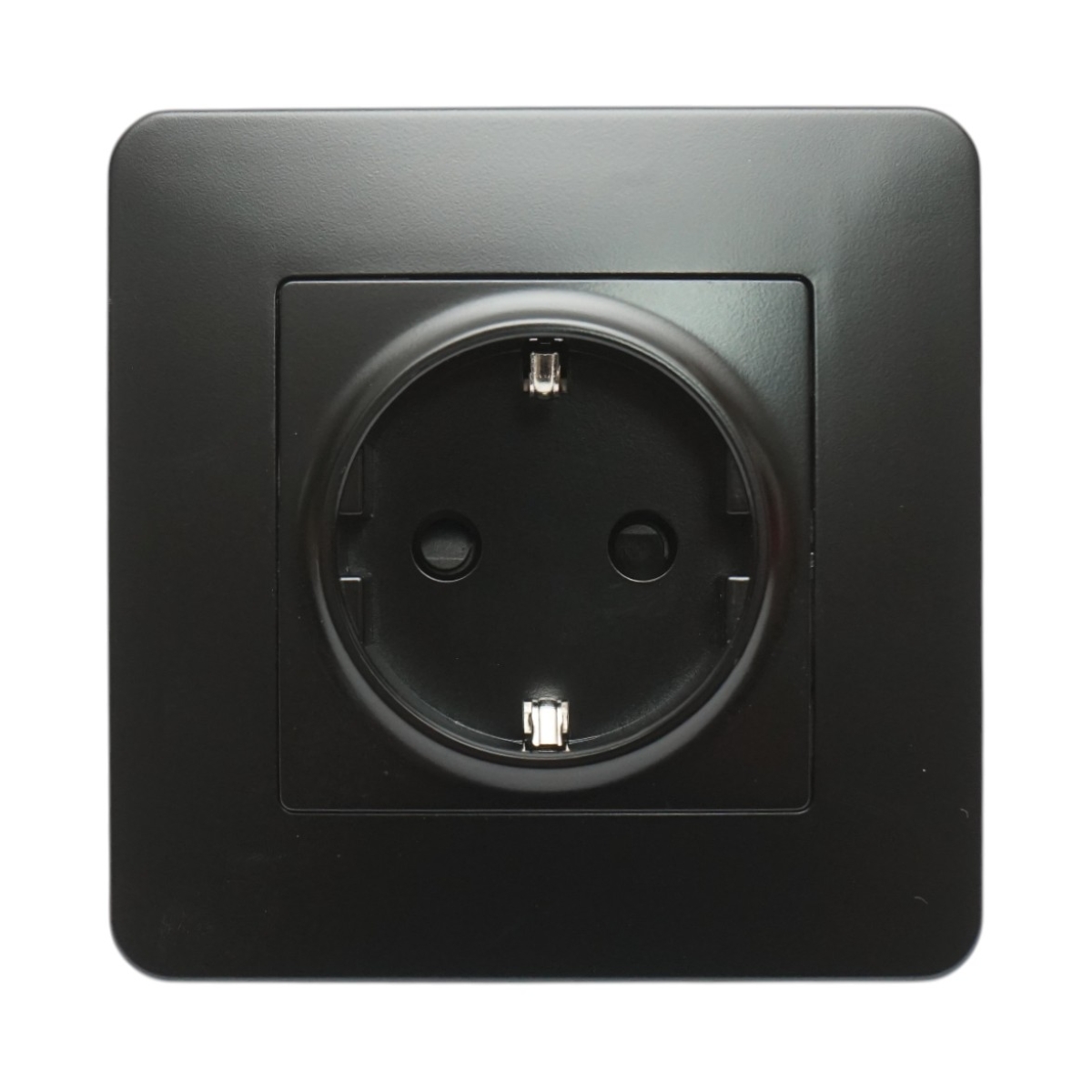 Priza schuko neagra incastrata 220V, 16A, PC 80x80mm - imagine 2