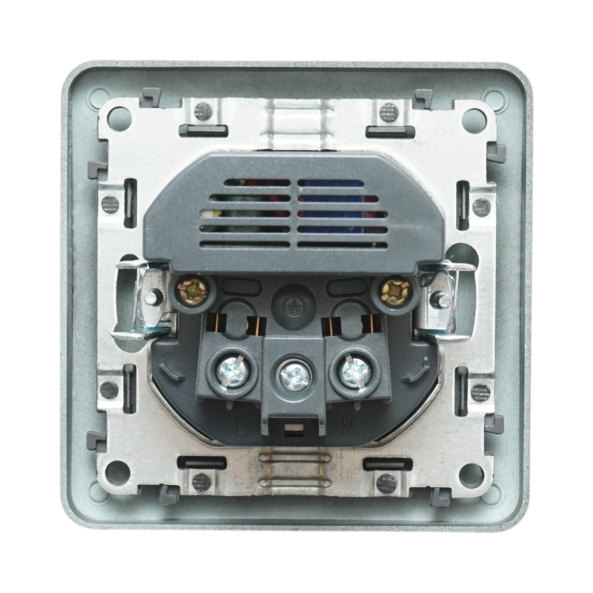 Priza schuko neagra incastrata 220V, 16A, 2xUSB 5V 2.1A, PC 80x80mm - imagine 3