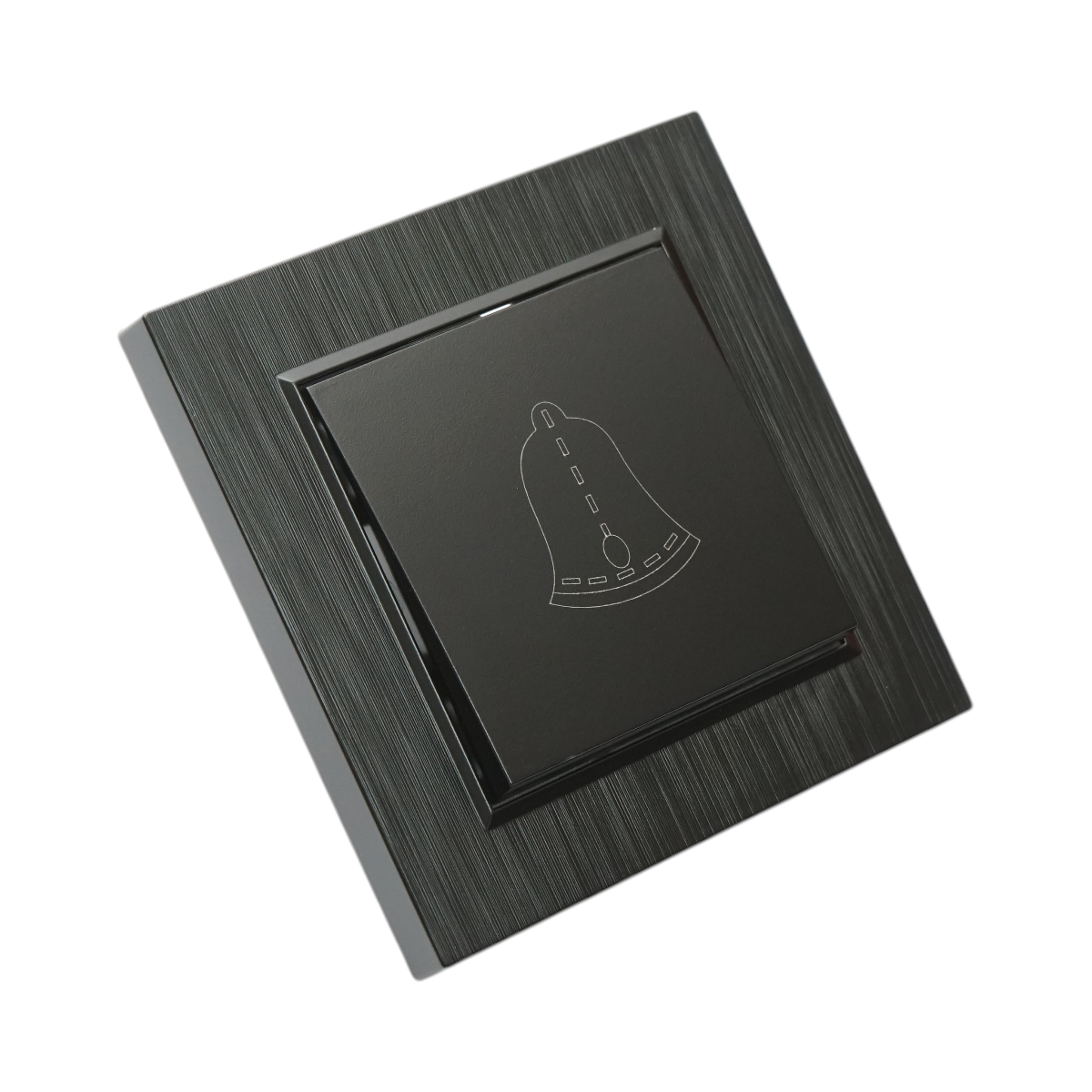 Intrerupator sonerie cu revenire negru incastrat 220V, 10AX, ABS 80x80mm - imagine 4