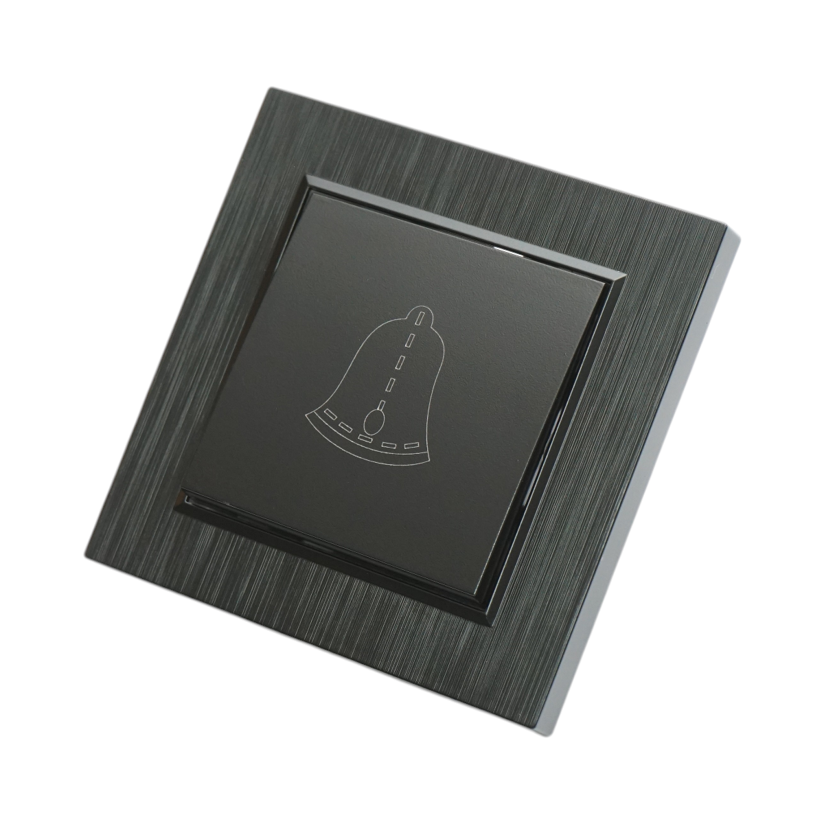 Intrerupator sonerie cu revenire negru incastrat 220V, 10AX, ABS 80x80mm