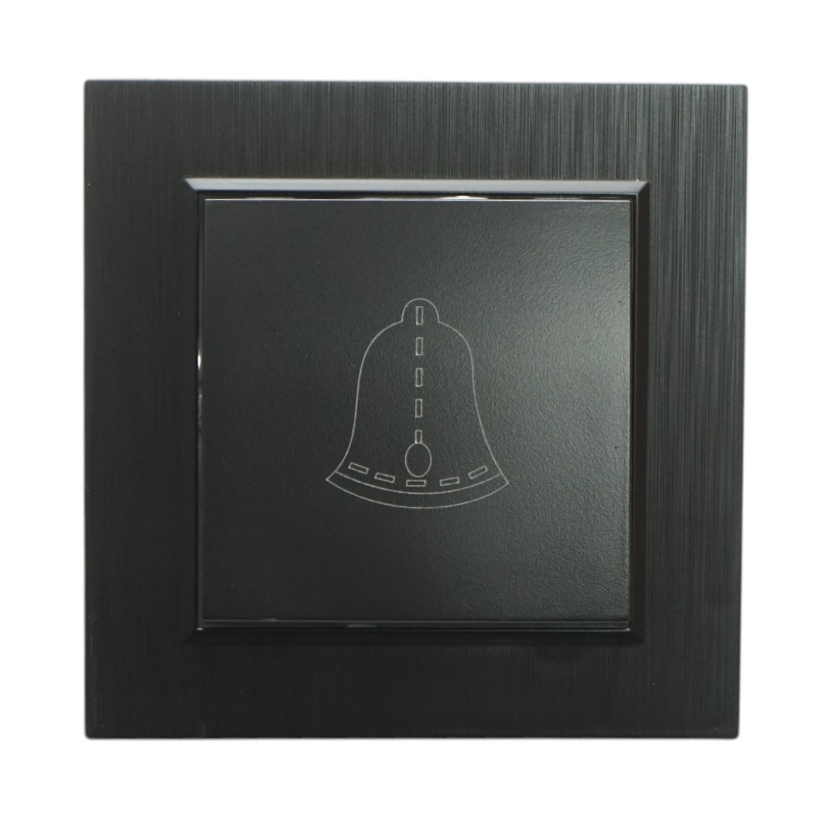 Intrerupator sonerie cu revenire negru incastrat 220V, 10AX, ABS 80x80mm - imagine 2