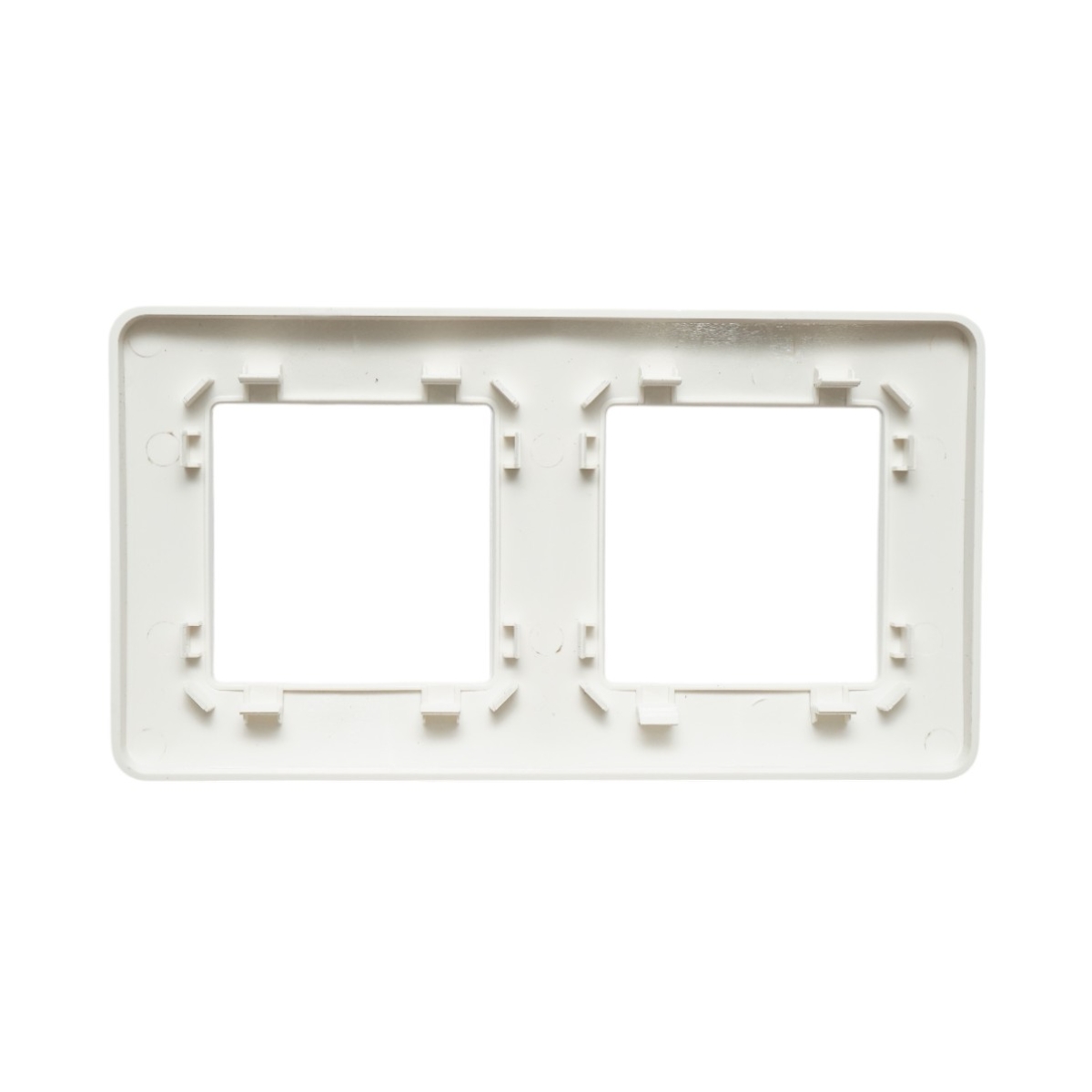 Rama dubla alba PC priza si intrerupator 150x83mm - imagine 2