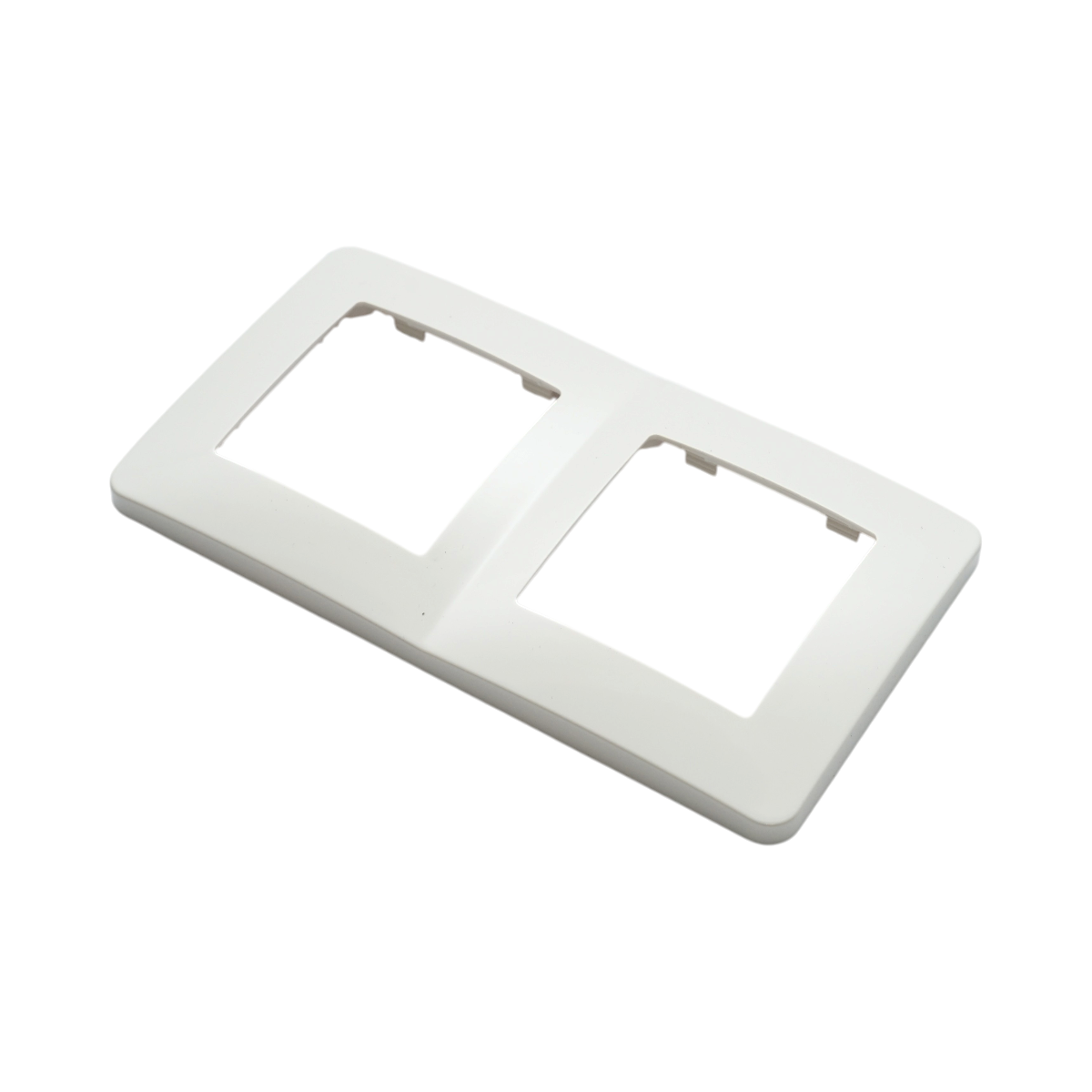 Rama dubla alba PC priza si intrerupator 150x83mm - imagine 4