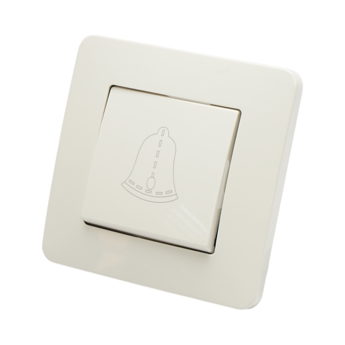 Intrerupator sonerie cu revenire alb incastrat 220V, 10AX, PC 80x80mm